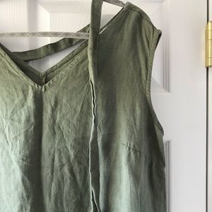 LinenFox real Linen Oversized Summer dress w/ tie